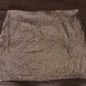 Silver sequin skirt